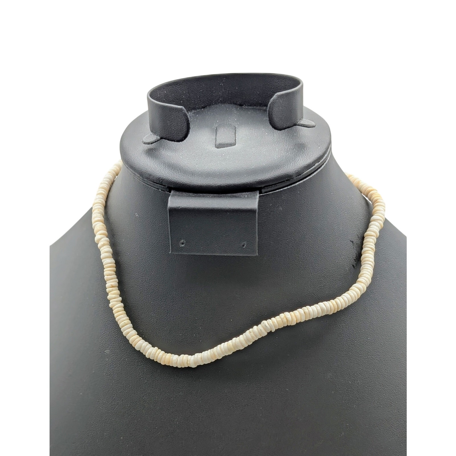 Vintage Genuine Puka Shell Barrel Clasp 16 Choker Necklace